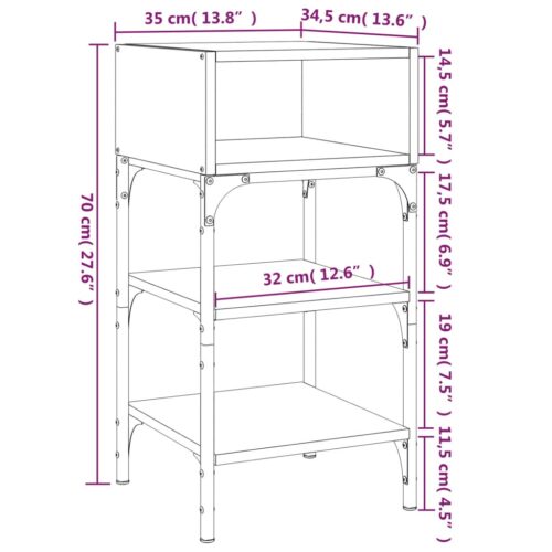 Bedside Tables 2pcs Sonoma Oak 35x34.5x70cm Engineered Wood - Image 10