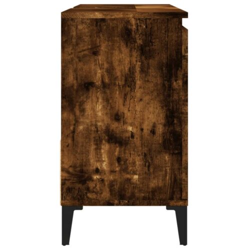Wooden Bathroom Vanity Cabinet Basin Sink Storage Stand Smoked Oak 65x33x60cm - Image 8