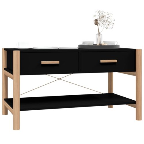 Coffee Table Black 82x48x45cm Engineered Wood - Image 4