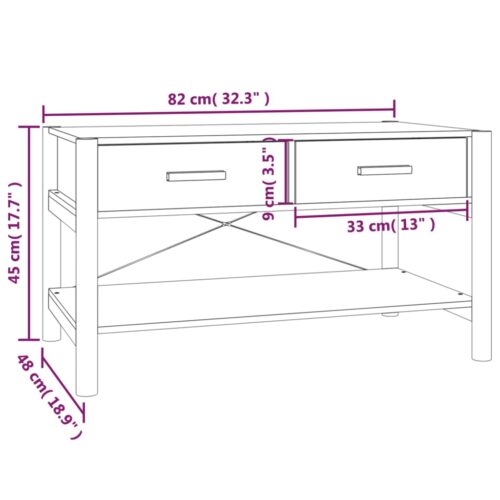 Coffee Table Black 82x48x45cm Engineered Wood - Image 10