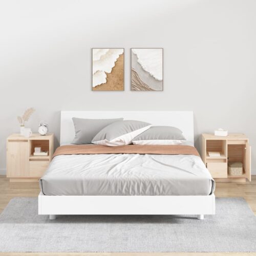 2x Bedside Tables Drawers Storage Side Lamp Cabinets Nightstand Solid Pine Wood - Image 12