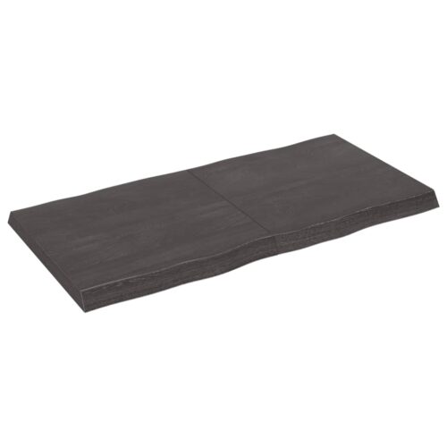 Table Top Dark Brown 120x60x(2-6)cm Treated Solid Wood DIY Desk Panel Board - Image 2