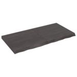 Table Top Dark Brown 120x60x6cm Treated Solid Wood Oak DIY Desk Panel Board