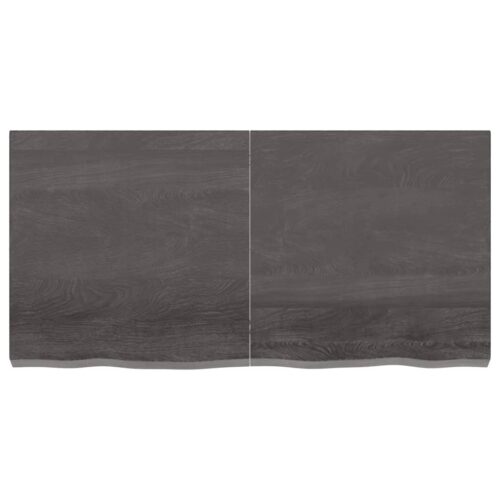Table Top Dark Brown 120x60x6cm Treated Solid Wood Oak DIY Desk Panel Board - Image 2