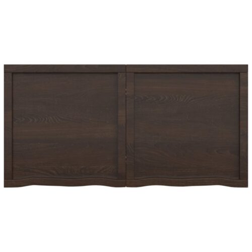 Table Top Dark Brown 120x60x6cm Treated Solid Wood Oak DIY Desk Panel Board - Image 3