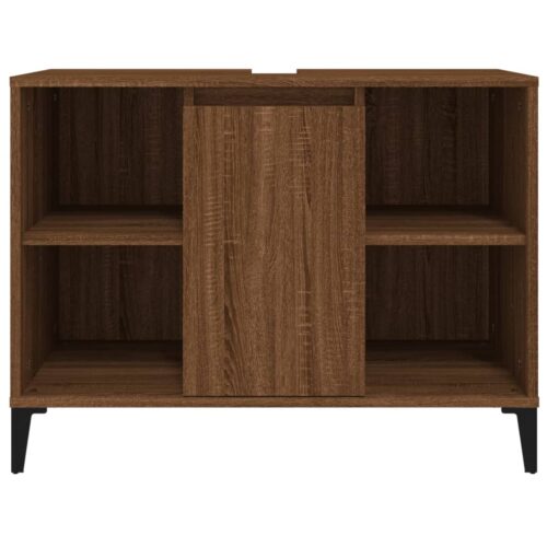 Sink Cabinet Brown Oak 80x33x60cm Engineered Wood - Image 6