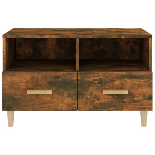 TV Cabinet Smoked Oak 80x36x50cm Engineered Wood - Image 6
