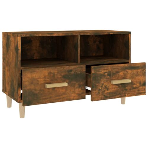 TV Cabinet Smoked Oak 80x36x50cm Engineered Wood - Image 7
