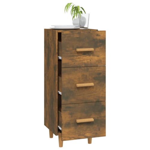 Sideboard Smoked Oak 34.5x34x90cm Engineered Wood - Image 4