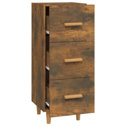 Sideboard Smoked Oak 34.5x34x90cm Engineered Wood - Image 6