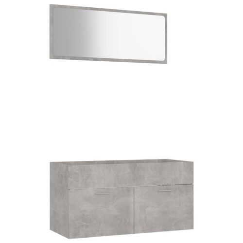 2-Piece Bathroom Furniture Set Concrete Grey Engineered Wood - Image 2