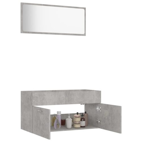 2-Piece Bathroom Furniture Set Concrete Grey Engineered Wood - Image 4