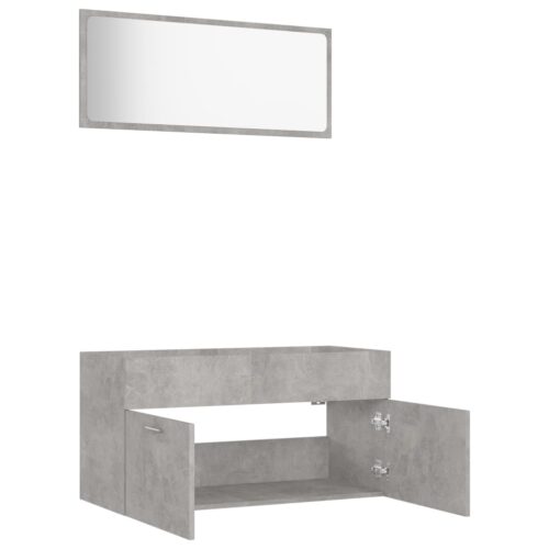 2-Piece Bathroom Furniture Set Concrete Grey Engineered Wood - Image 6