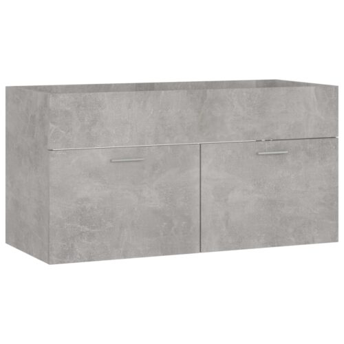 2-Piece Bathroom Furniture Set Concrete Grey Engineered Wood - Image 8