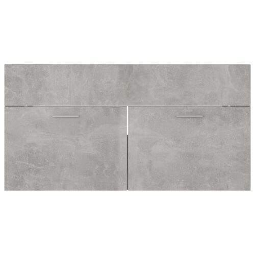 2-Piece Bathroom Furniture Set Concrete Grey Engineered Wood - Image 9