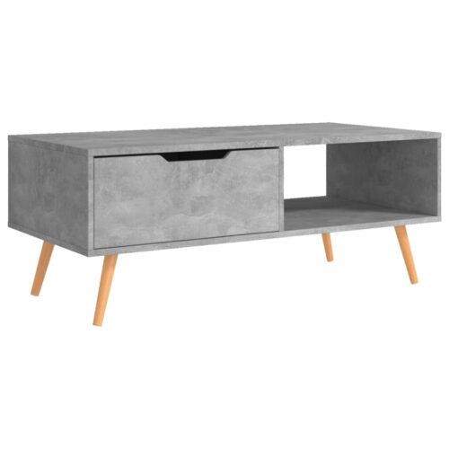 Coffee Table Concrete Grey 100x49.5x43cm Engineered Wood - Image 4