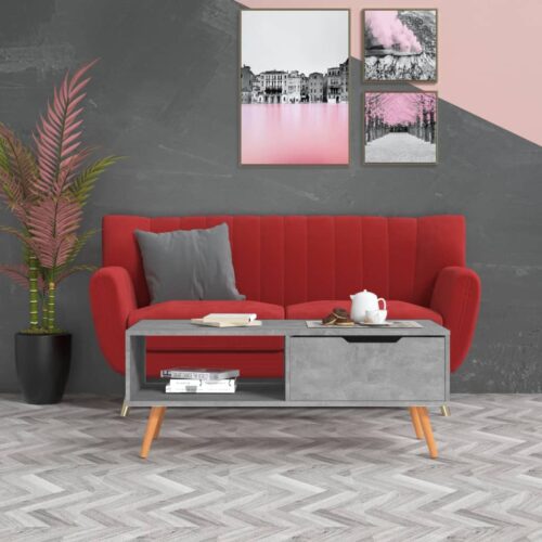 Coffee Table Concrete Grey 100x49.5x43cm Engineered Wood - Image 8