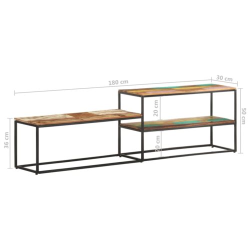 TV Cabinet 180x30x50cm Solid Reclaimed Wood - Image 9