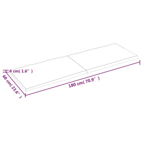 Table Top Dark Brown 180x60x(2-4)cm Treated Solid Wood DIY Desk Panel Board - Image 8