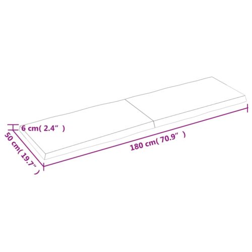Table Top Light Brown 180x50x(2-6)cm Treated Solid Wood DIY Desk Panel Board - Image 8