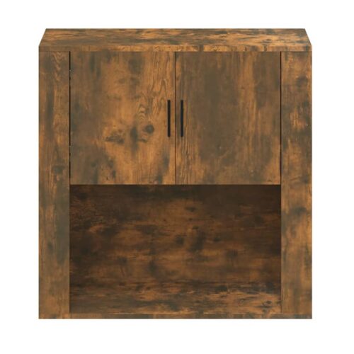 Wall Cabinet Smoked Oak 80x33x80cm Engineered Wood - Image 3