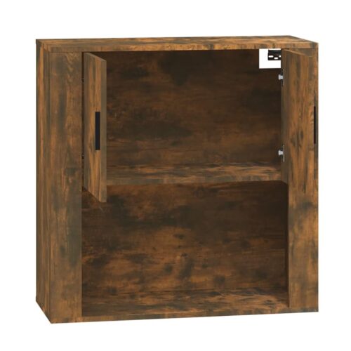 Wall Cabinet Smoked Oak 80x33x80cm Engineered Wood - Image 4
