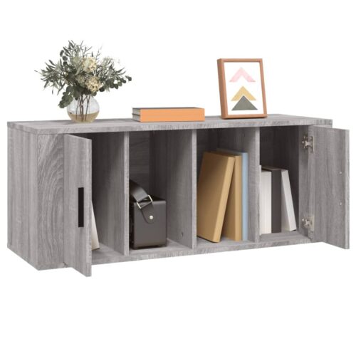 TV Cabinet Grey Sonoma 100x35x40cm Engineered Wood - Image 4