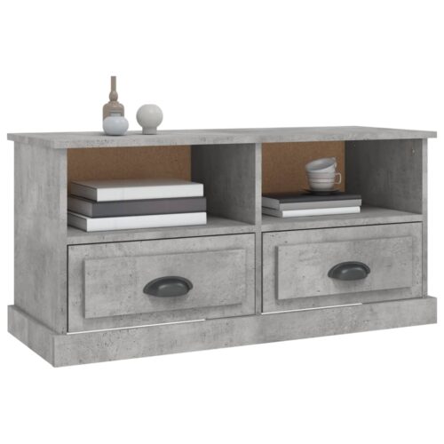 TV Cabinet Concrete Grey 93x35.5x45cm Engineered Wood - Image 4