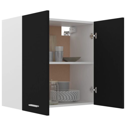 Hanging Cabinet Black 60x31x60cm Engineered Wood - Image 4