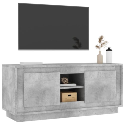 TV Cabinet Concrete Grey 102x35x45cm Engineered Wood - Image 4