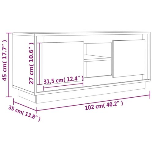 TV Cabinet Concrete Grey 102x35x45cm Engineered Wood - Image 10