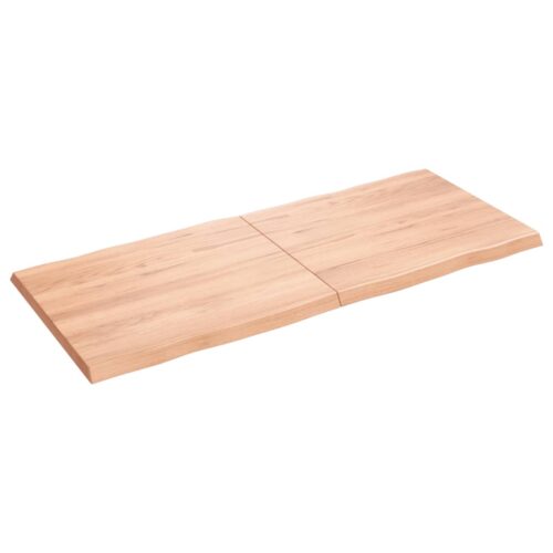 Table Top Light Brown 140x60x(2-4)cm Treated Solid Wood DIY Desk Panel Board - Image 2