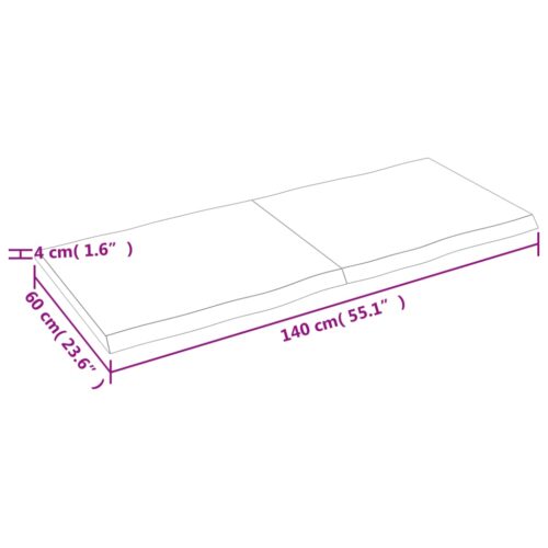 Table Top Light Brown 140x60x(2-4)cm Treated Solid Wood DIY Desk Panel Board - Image 8