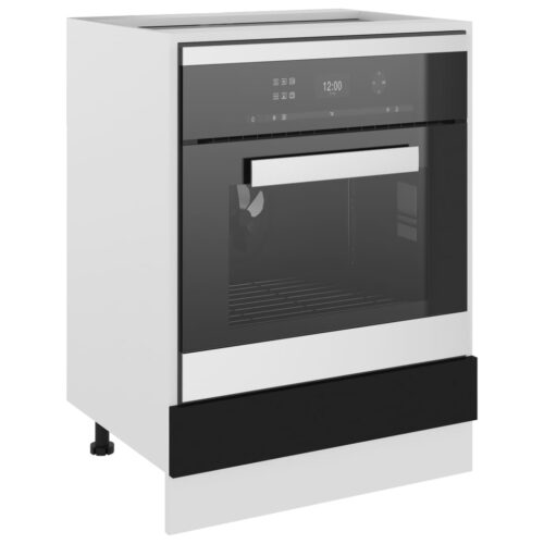 Oven Cabinet Black 60x46x81.5cm Engineered Wood - Image 2