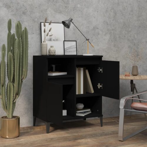Sideboard Black 60x35x70cm Engineered Wood - Image 3