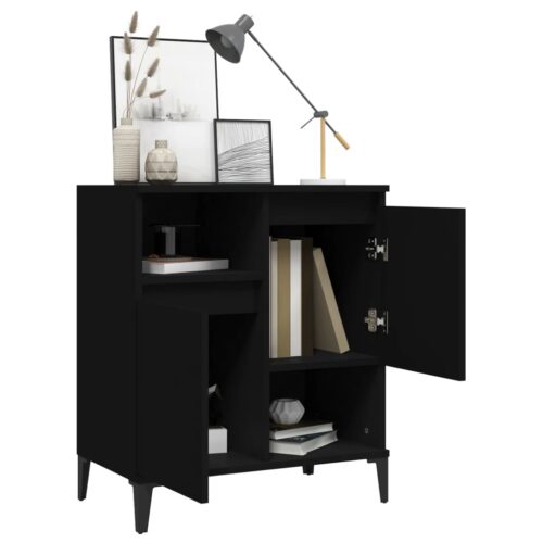 Sideboard Black 60x35x70cm Engineered Wood - Image 4