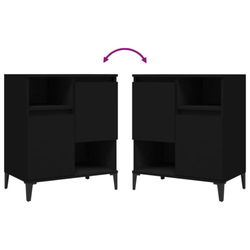 Sideboard Black 60x35x70cm Engineered Wood - Image 8