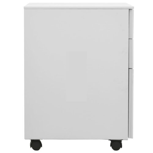 Mobile File Cabinet Light Grey 39x45x60cm Steel - Image 3