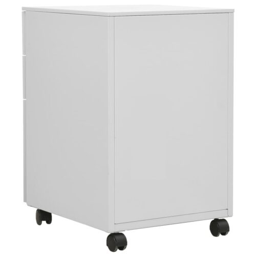 Mobile File Cabinet Light Grey 39x45x60cm Steel - Image 4