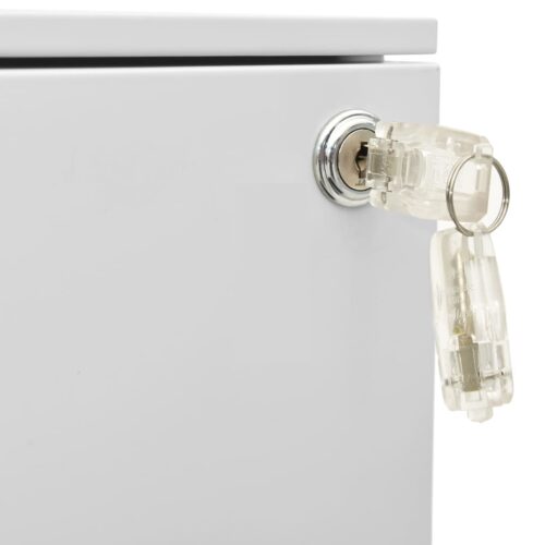 Mobile File Cabinet Light Grey 39x45x60cm Steel - Image 9