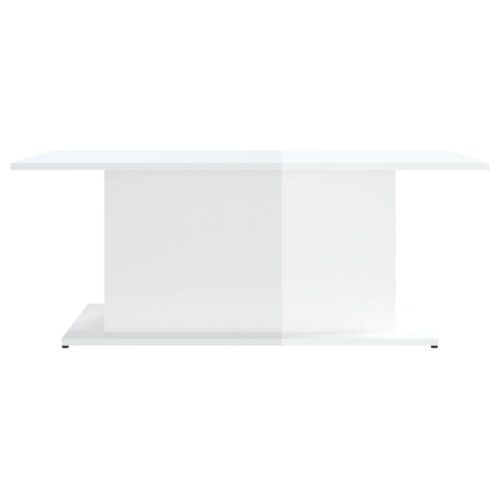 Coffee Table High Gloss White 102x55.5x40cm Engineered Wood - Image 5