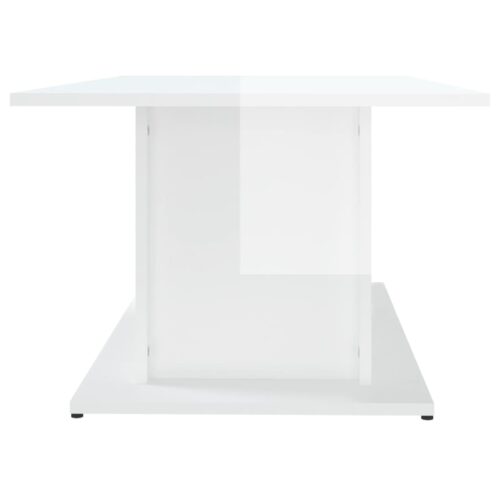 Coffee Table High Gloss White 102x55.5x40cm Engineered Wood - Image 6