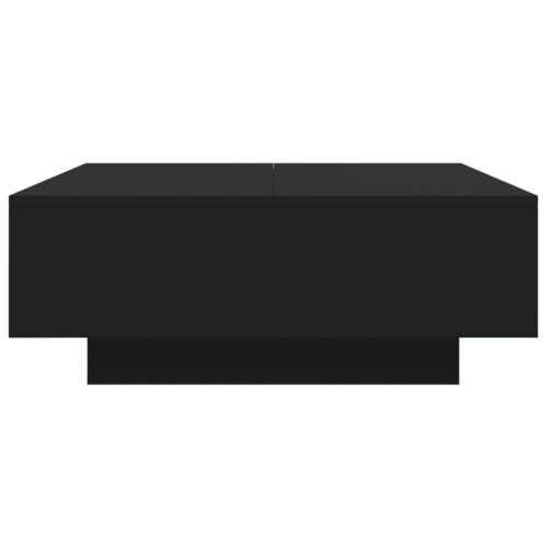 Coffee Table with LED Lights Black 80x80x31cm - Image 7