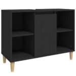 Sink Cabinet Black 80x33x60cm Engineered Wood