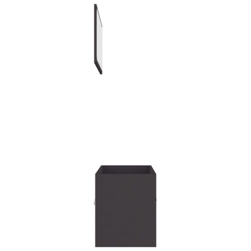 2-Piece Bathroom Furniture Set Grey Engineered Wood - Image 7
