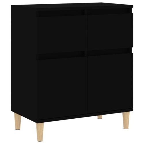 Sideboard Black 60x35x70cm Engineered Wood - Image 2