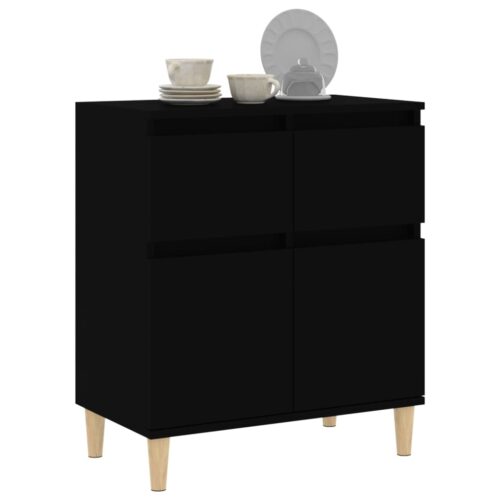 Sideboard Black 60x35x70cm Engineered Wood - Image 4
