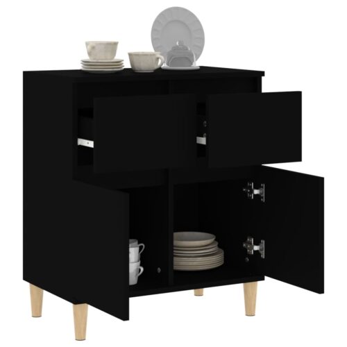 Sideboard Black 60x35x70cm Engineered Wood - Image 5
