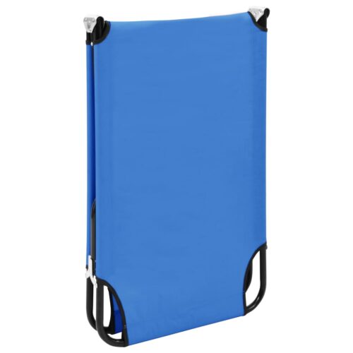 Folding Sun Lounger Blue Steel - Image 6