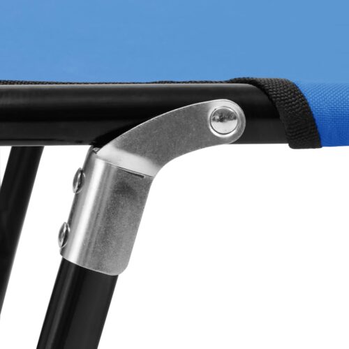 Folding Sun Lounger Blue Steel - Image 8